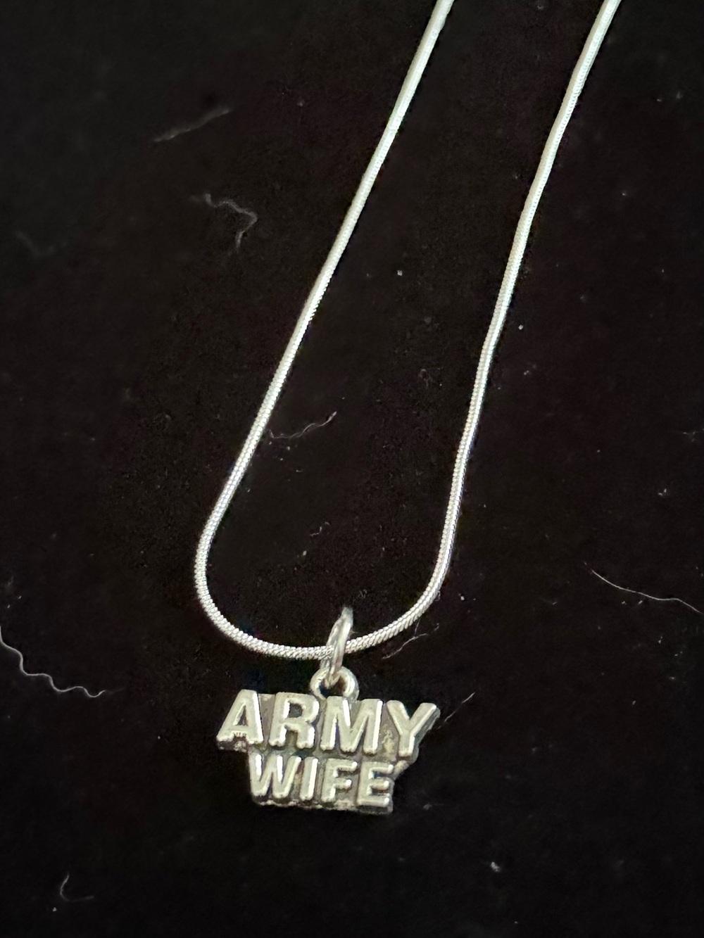 Army Wife Silver Pendant Necklace - Women's Jewelry